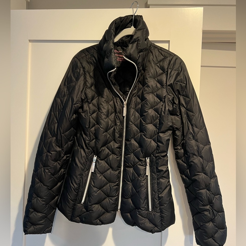 Betsey Johnson Lightweight Puffer Down Black Jacket XS